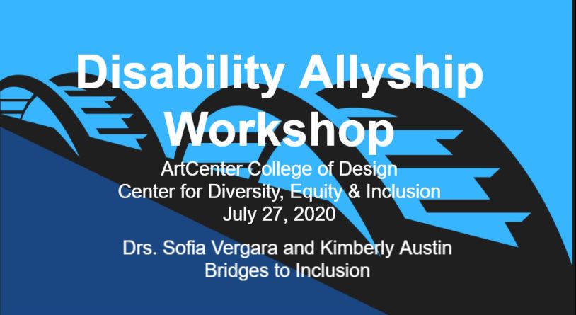 Title slide of presentation Disability Allyship Workshop
